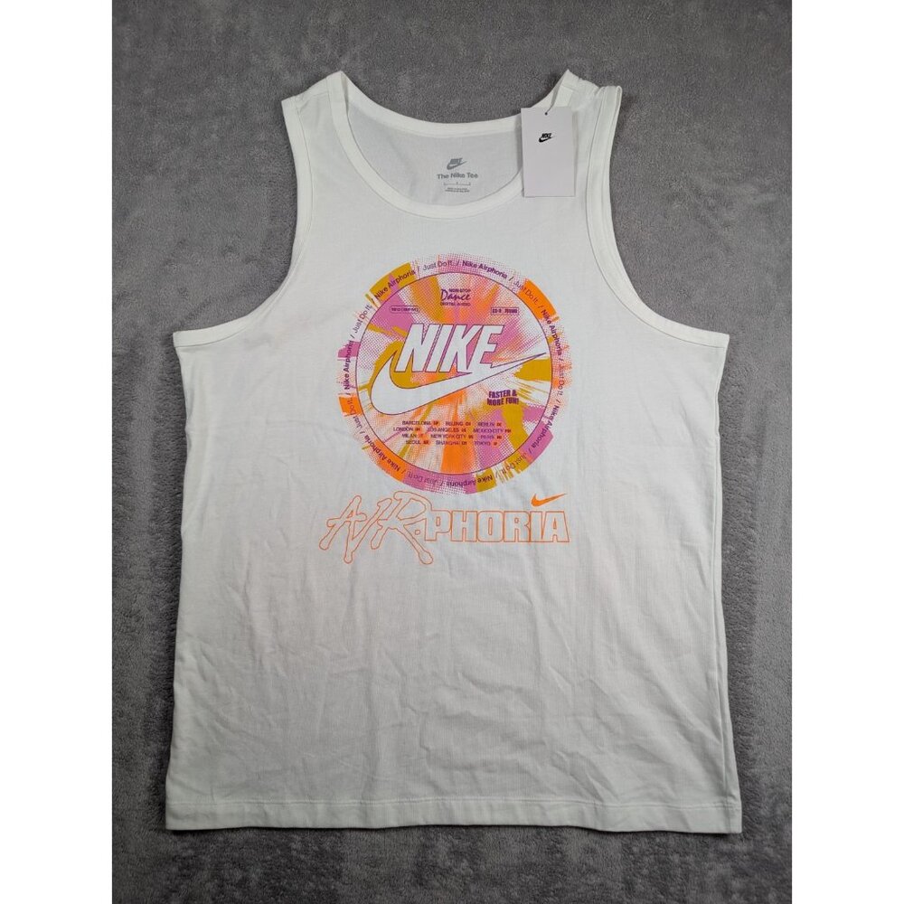 Nike Sportswear Mens Tank Top Large White Graphic Print Streetwear Training